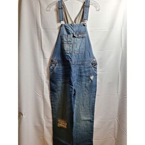 MOSSIMO Denim Bib Overalls Sz S Blue Utility Pocket Workwear Garden Farm Western
